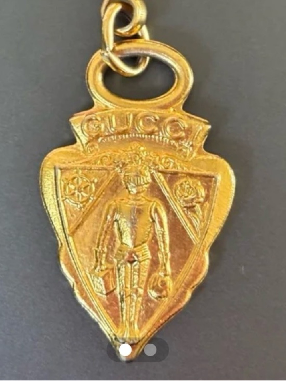Gucci Gold-tone Crest Knight Pendant Charm